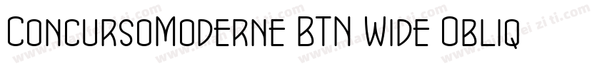 ConcursoModerne BTN Wide Oblique字体转换